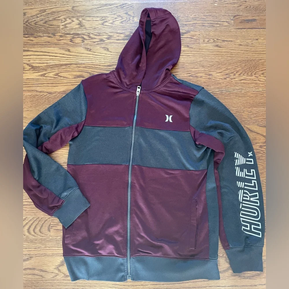 Boys Long Sleeve Zip Up Sweatshirt Lot Of 3 Hurley/Adidas Track Jacket Boys XL/L - Picture 8 of 10